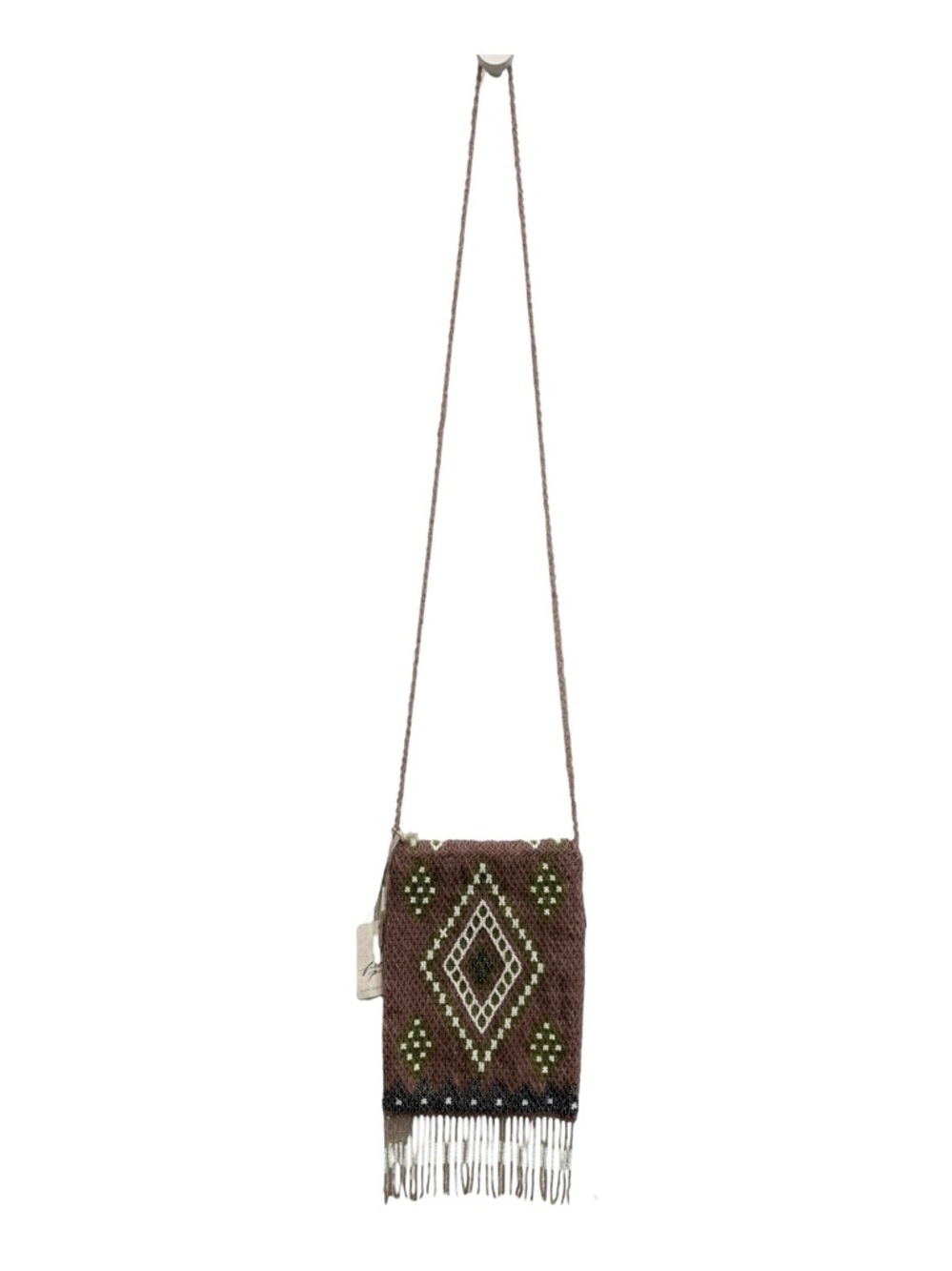 NWT Free People Bella Beaded Fringe Bag Pixie Dust Festival Boho Crossbody - Picture 6 of 7